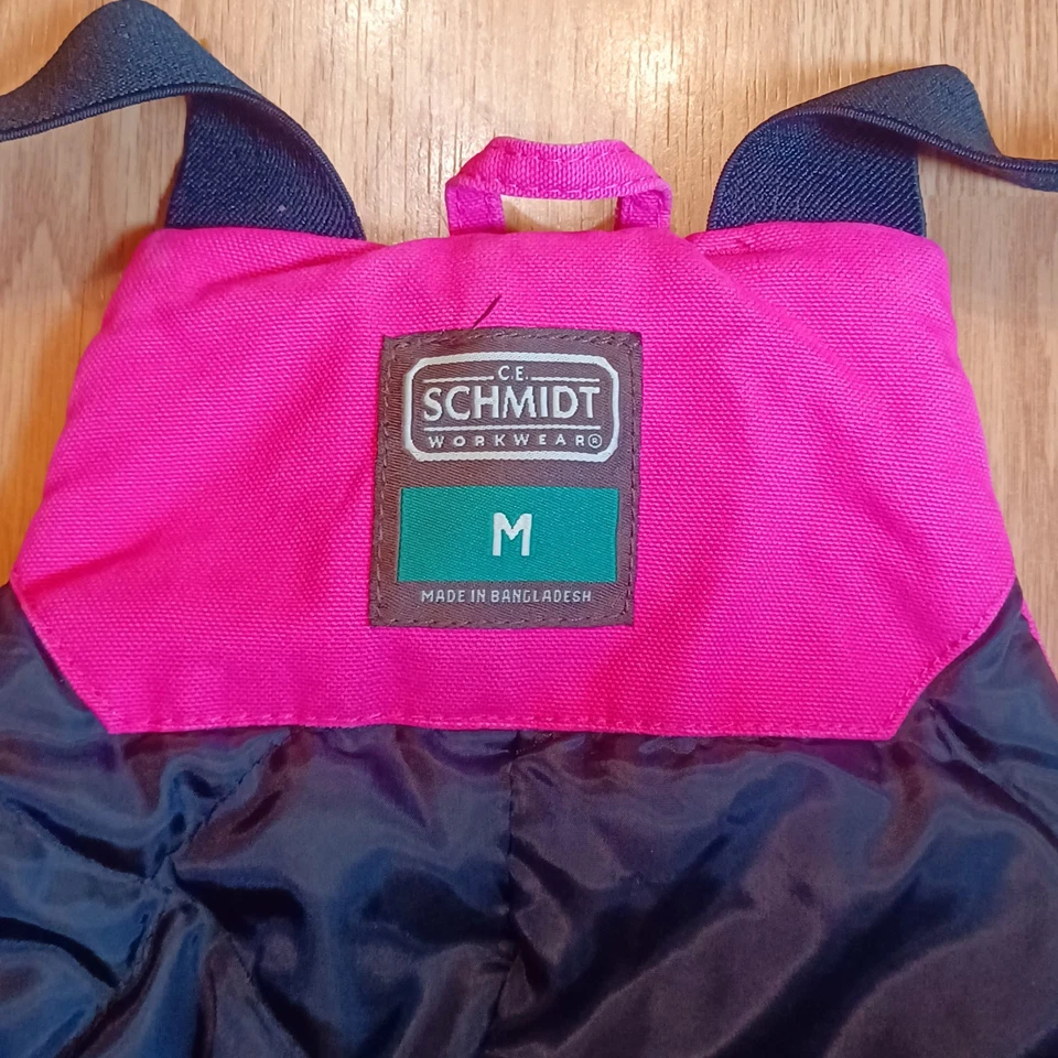 CE Schmidt Insulated Bib Overalls Youth Girls Medium 10-12 Pink - Image 4 of 4