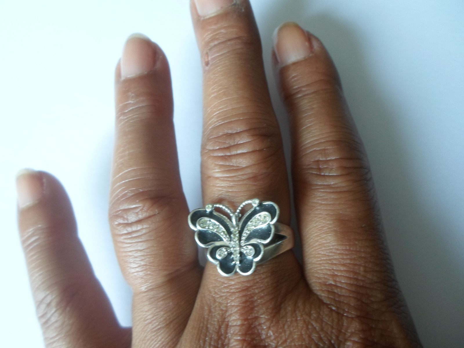 solid silver ring, viceroy, butterfly, black back… - image 2