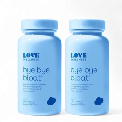 Love Wellness Bye Bye Bloat, 60 Caps (2 SET) Exp 7/27 Previous Packaging 