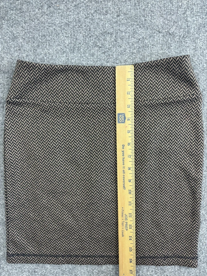 Linda Falda KAVU Mujer XXS Negra Tostada Chevron Pull On Elastizada Tejida Lápiz Carrera Foto 4 de 4