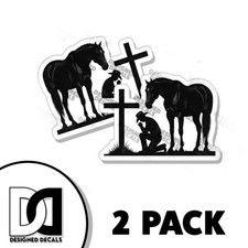Praying Cowboy Horse Car Window Decal Jesus Cross Truck Graphic Sticker 2 Pack Praying Cowboy Horse Car Window Decal Jesus Cross Truck Graphic Sticker 2 Pack