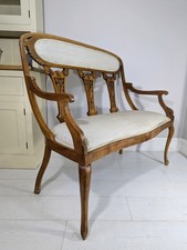 Bench Parlour Two Seater Settee Carved Floral Detail Delivery Available 