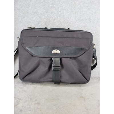 Samsonite Black Laptop Briefcase Messenger Bag Adjustable Strap Multi-Pocket