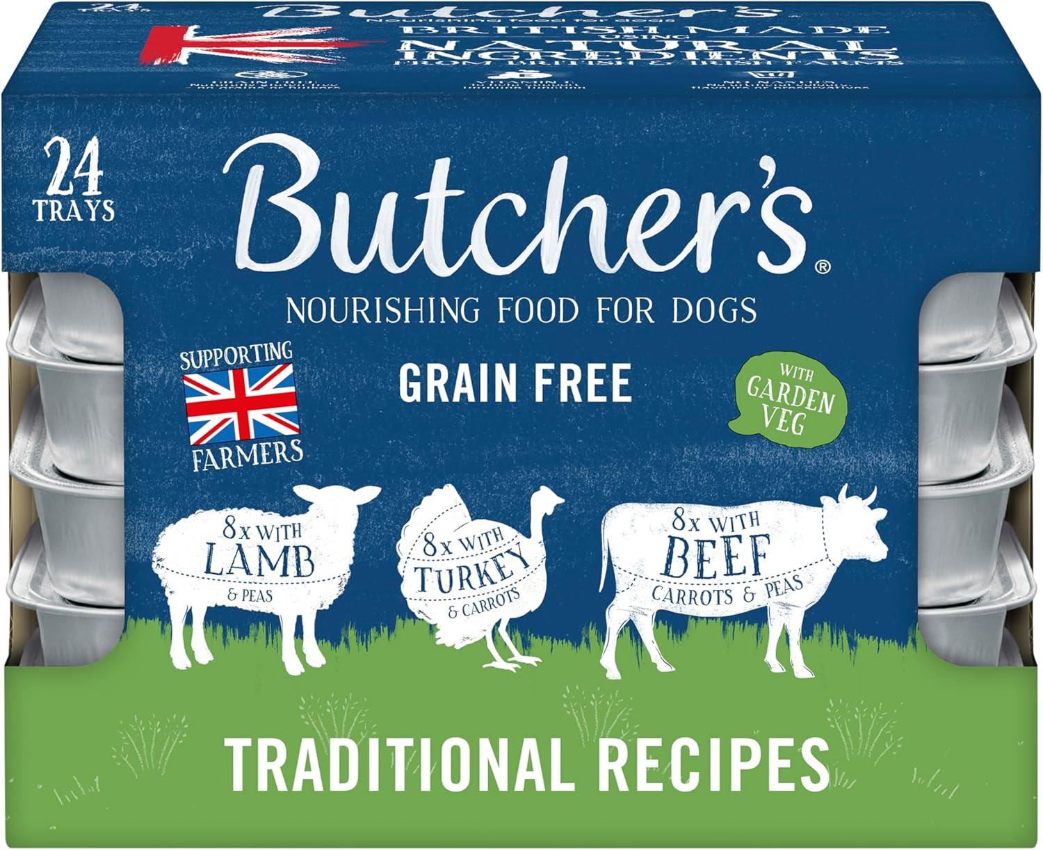 Butcher'S Complete Wet Tray Grain Free Hypoallergenic Adult Dog Food Traditional