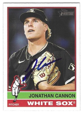 JONATHAN CANNON SIGNED 2025 TOPPS HERITAGE BASEBALL CARD CHICAGO WHITE SOX #323