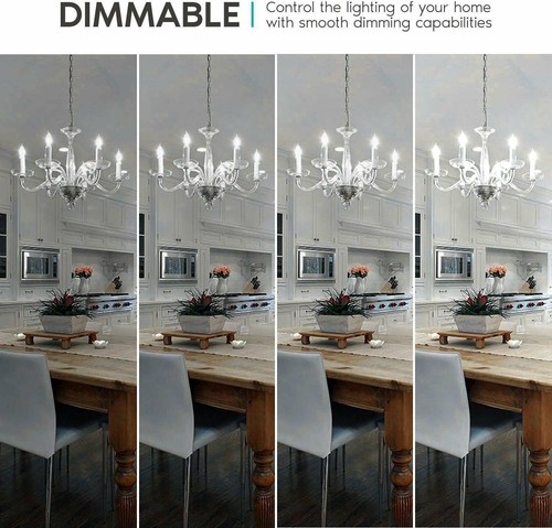 12x Luxrite LED Chandelier Bulbs 60W Equivalent 5000K 550lm Dimmable E12 Base - Picture 4 of 8