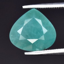 💎 3.49ct 10.3x9.5mm Pear Natural Bluish Green Grandidierite Rare Investment Gem