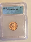 1945-S Lincoln Wheat Cent-ICG MS 66 RD