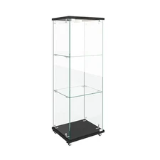 Modern Glass Display Cabinet with LED light,Quick-assembly Glass Antique Cabinet