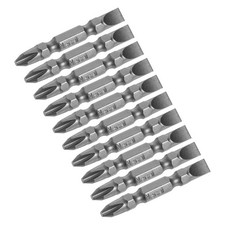 10pcs 1/4inch Hex Shank 50mm Length Magnetic Screwdriver SL6/PH2 Slotted-Phillip