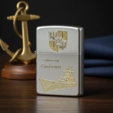 ZIPPO Schlachtschiff Gneisenau &ndash; Sturmfeuerzeug m. Diamantgravur - German Navy