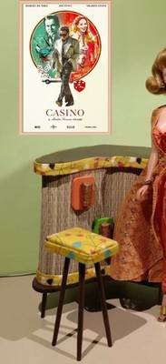 Dollhouse Miniature  Casino  Framed Mini Wall Poster  1:12 Scale