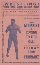 WRESTLING Double-Sided Flyer - Coventry 10th Feb 1956 Missini Kloke Cody Joyce