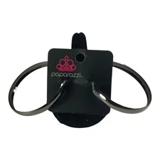 Paparazzi Jewelry A Double Feature Black Hoop Earrings For Women