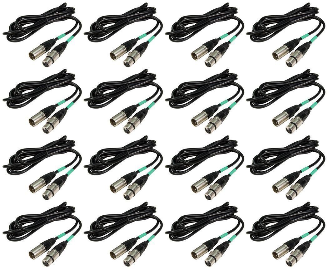 16 Кабелей Chauvet DMX3P5FT 5-футового DMX-освещения с 3-контактным разъемом XLR от женщины к мужчине DMX 33390₽