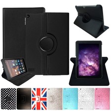 Leather Flip Rotating Tablet Case For Amazon Kindle Fire HD 10 HDX 7 2013 2012