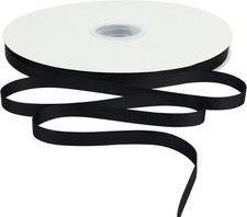 Black Grosgrain Ribbon 3/8 Inch Bulk 100 Yard Roll for Crafts Solid