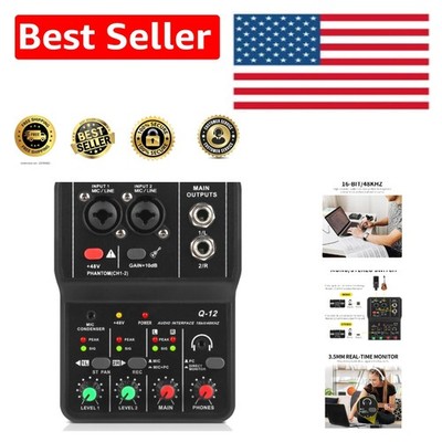 Professional Q-12 Audio Interface: Plug & Play USB for Home Recording Studios