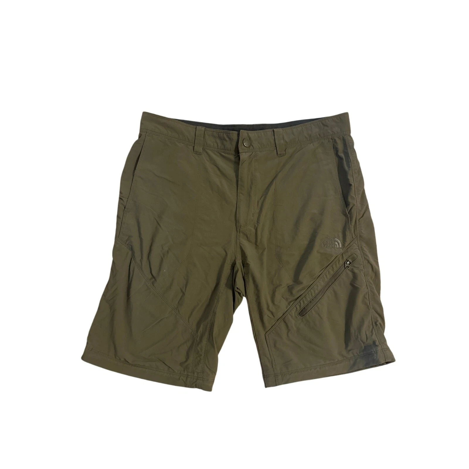 Men 34 TNF The North Face Green Shorts Nylon Hike Camp Climb Travel Outdoor