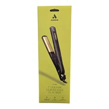 Andis 67695 Professional 1" Ceramic Curved Edge Flat Iron Black & Gold 450° BNIB