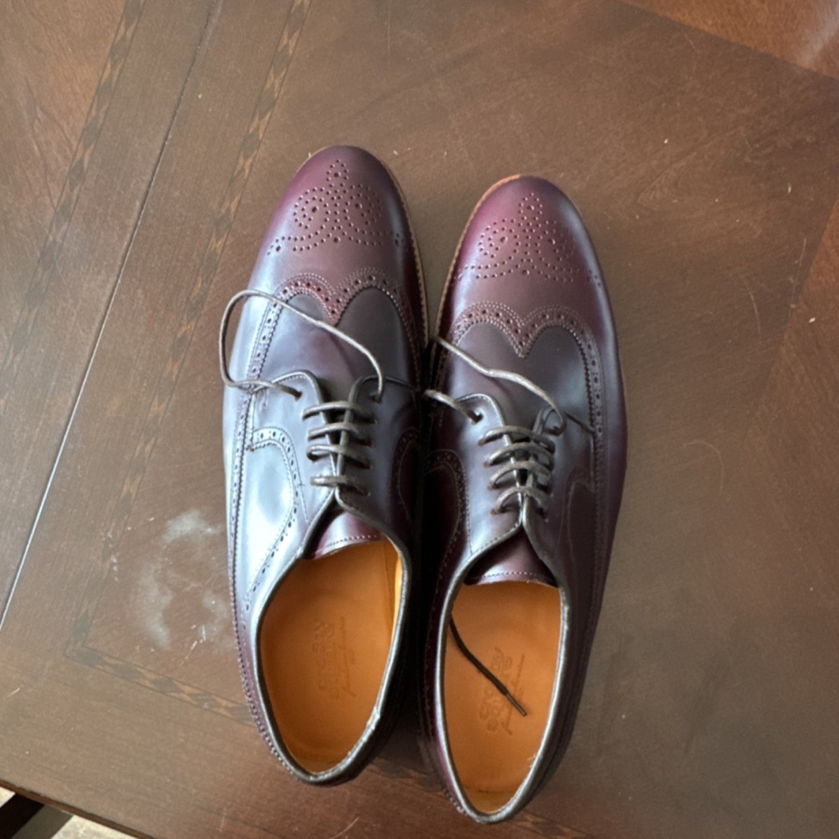 Men\'s Burgundy Crosby Square leather Wingtip Oxford Style 11.5 Lethato Wingtip Brogue Oxford- Wine Red | Groomsmen Shoes main image 4