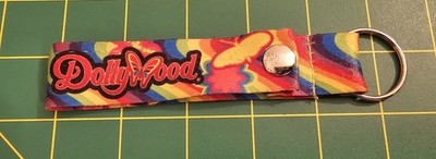 Vintage Dollywood Fabric Souvenir Multicolored Keychain,  (B3B9)