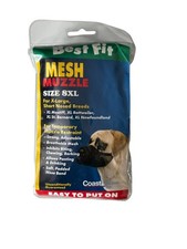 Coastal Mesh Muzzle Dog Size 8XL Black Easy to Put on Best Fit Soft Grooming