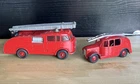 Lot 2 Vtg DINKY TOYS 955 & 250 FIRE ENGINES DIECAST TOY TRUCKS Meccano/ England