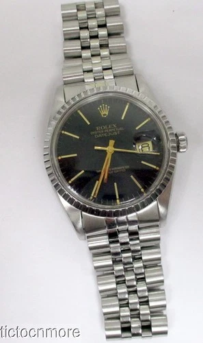 VINTAGE ROLEX OYSTER DATEJUST cal 3035 27j WATCH 16030 SS 36mm BLACK DIAL MENS