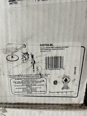 NEW Delta 342702-BL Modern Shower System Matte Black 2-handle 10-in w/ valve NIB