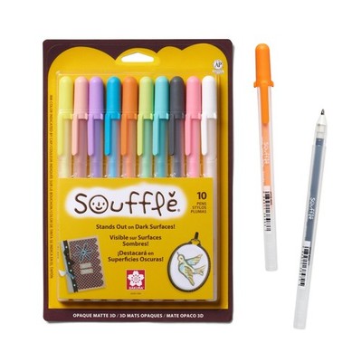 Souffle Pastel Color 3-Dimensional Opaque Ink Pens, 10 Pen Set 58350