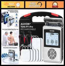 Rechargeable TENS Unit Muscle Stimulator - 40 Levels, 8 Modes, Pain Relief, 6 Pa