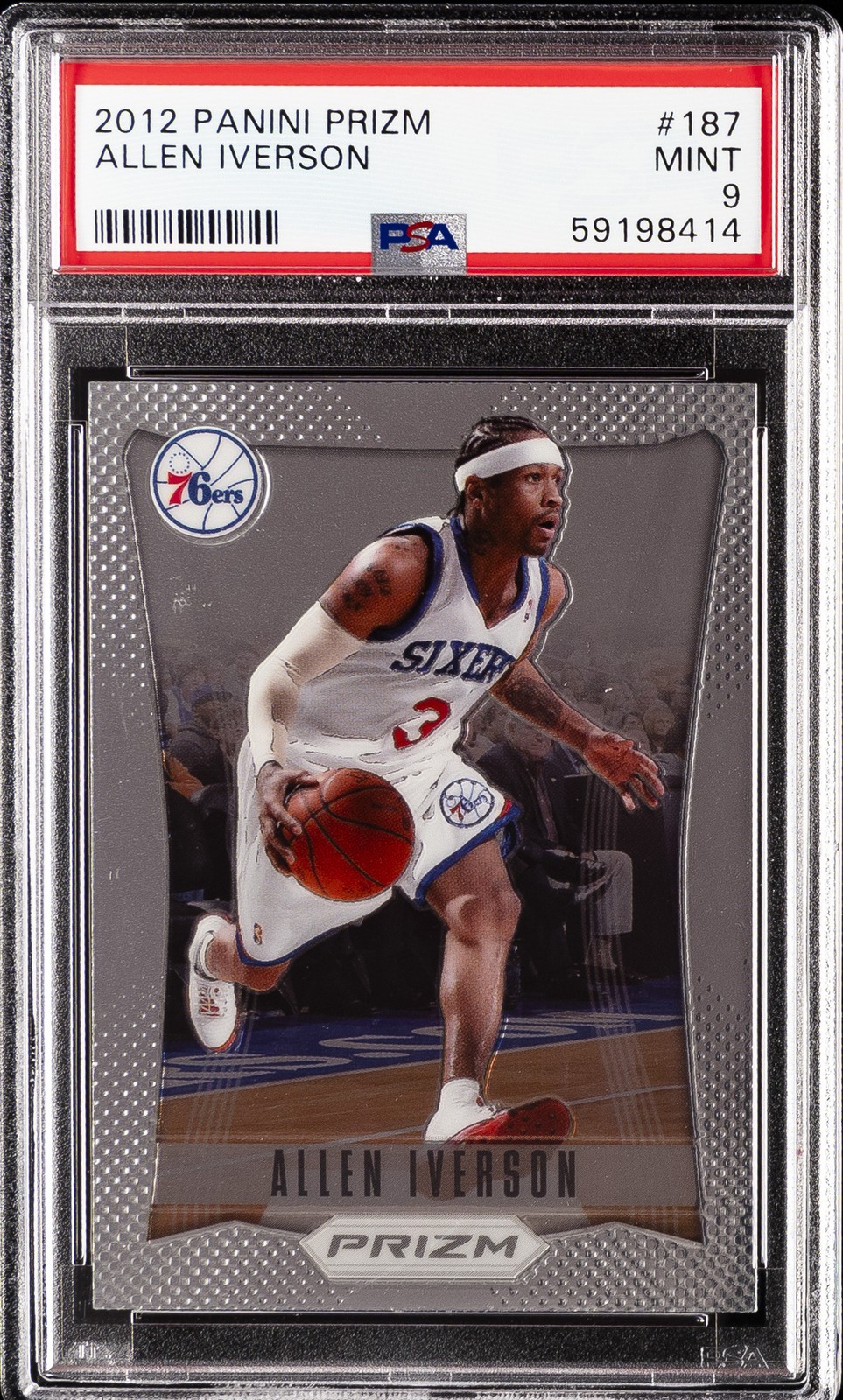 2012 PANINI PRIZM #187 ALLEN IVERSON PSA 9