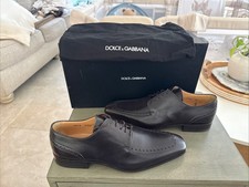 DOLCE & GABBANA 9815 Oxford Dress Shoes Vitello Leather Mens Sz 10 PRISTINE +Box