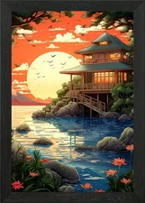 Landscape of America Framed Wall Art Poster Canvas Print Picture