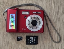 Samsung Digimax S750 7.2MP Compact Digital Camera Red Memory Card, Tested
