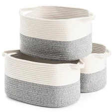 Cotton Rope Woven Storage Basket Used for Baby Hamper Toy Organizer Gift Bask...