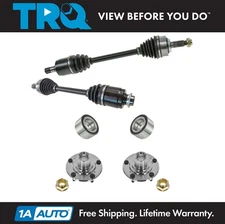 TRQ Front CV Axle Shaft Assembly Wheel Hub Bearing Set 4pc for Accord V6 3.0L