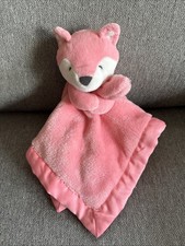 Carter's Pink Fox Lovey Security Blanket Satin Trim Plush Stuffed Animal 67210