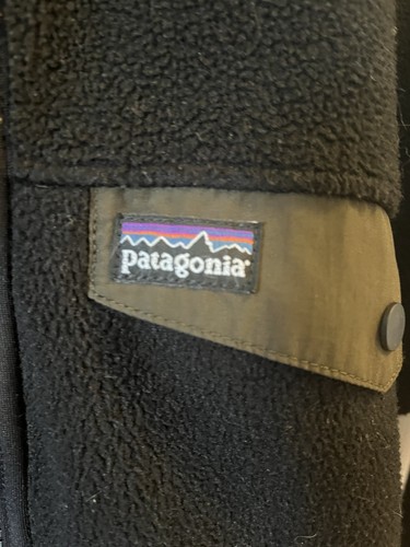 Patagonia Fleece Jacket Youth Small 8 Black Lightweight Snap-T Fleece Full Zip - Picture 2 of 6