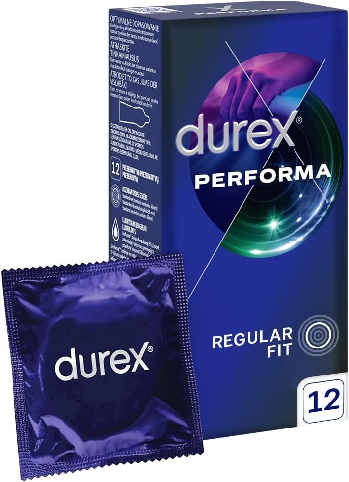 Durex Performa Kondome Verlängerungskondome mit 5 % Benzocain-Gel (1 x 12 Stück)
