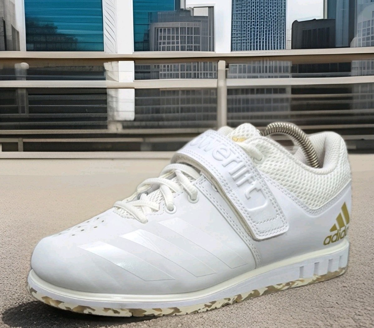 Adidas Powerlift 3.1 Weightlifting Shoes Gym Training White AC7467 Men\'s 14 Adidas Powerlift 4 Weightlifting White Mens | Mercari main image 3