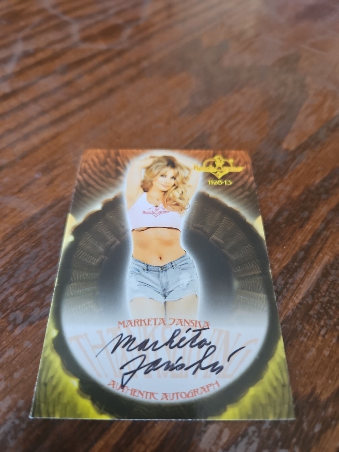 Benchwarmer 2013 Marketa Janska Thanksgiving Autograph Card #30 Auto Playboy