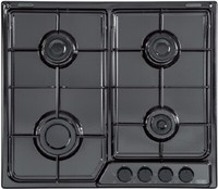Delonghi FFN46ASV Gas-Einbau Kochfeld 4 Brenner Sicherheitsventile Schwarz