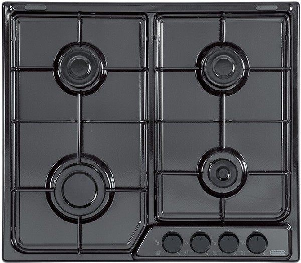 Delonghi FFN46ASV Gas-Einbau Kochfeld 4 Brenner Sicherheitsventile Schwarz-image