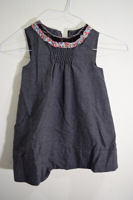 SIMONETTA Mini TODDLER GIRL 2T Wool Blend Brown Smocked Dress Italy Made NEW