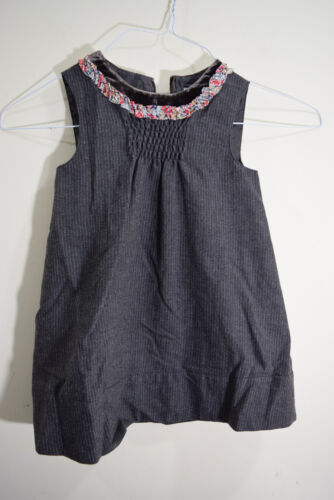 SIMONETTA Mini TODDLER GIRL 2T Wool Blend Brown Smocked Dress Italy Made NEW