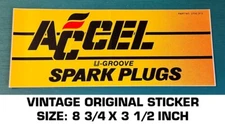 ACCEL U-GROOVE SPARK PLUGS VINTAGE ORIGINAL  DECAL STICKER - PERFORMANCE-ENGINE