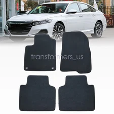 For 2018-2022 Honda Accord Sedan Front & Rear Floor Mats Carpet Black Velour