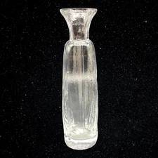 SEA GLASBRUK Clear Tall Glass Bag Art Glass Bud Vase 8.5”T 2”W